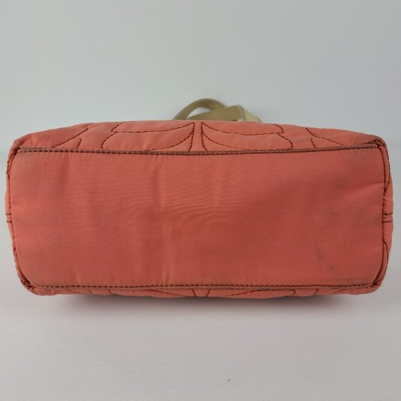 Fossil coral colour Fabric & Leather Tote Purse. - Picture 5 of 12